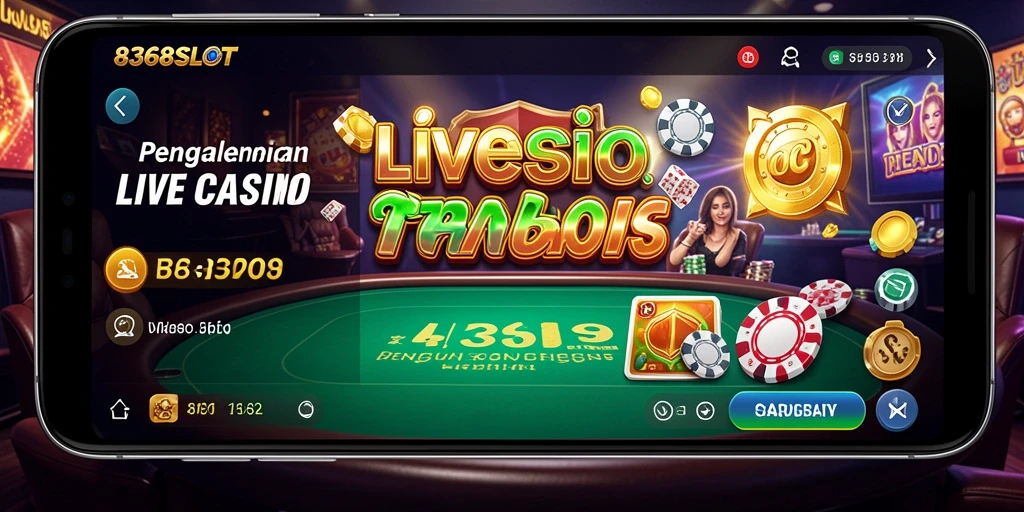 Screenshot utama 8368SLOT menampilkan dealer profesional dan permainan Live Casino yang menarik.