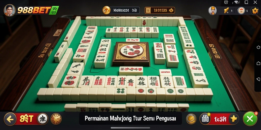 Tampilan gameplay <strong>988BET</strong> yang menarik saat bermain Mahjong.