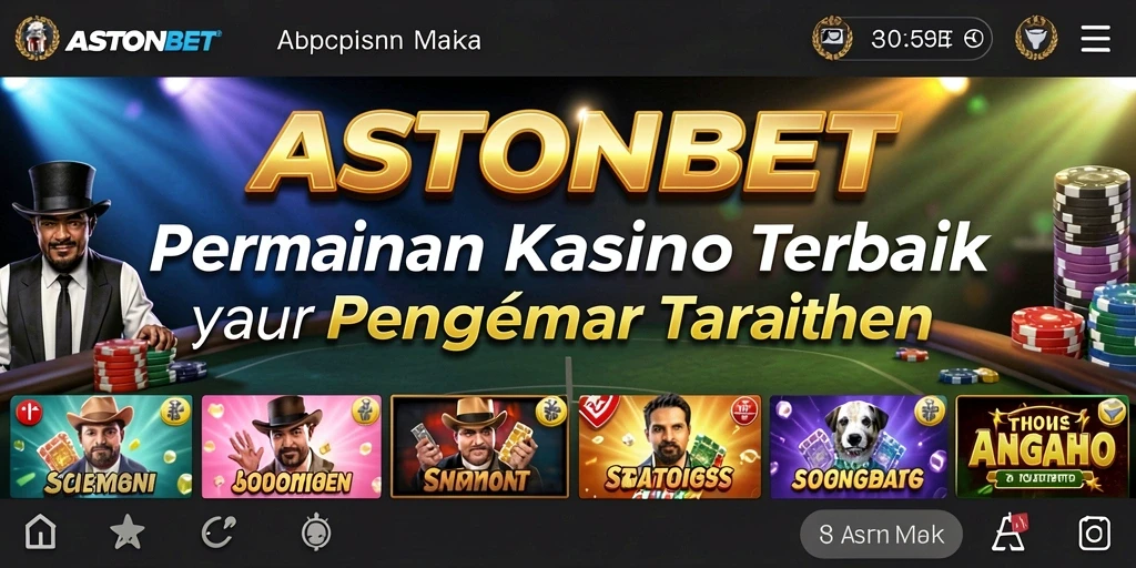 Tampilan screenshot utama ASTONBET menampilkan pengalaman bermain kasino yang mendebarkan.