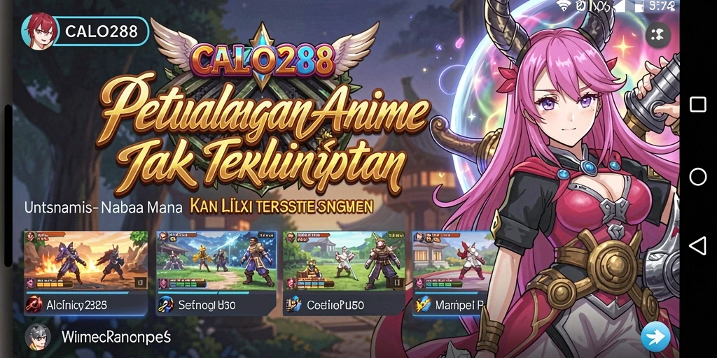 Tampilan gameplay seru di dunia anime yang menawan.