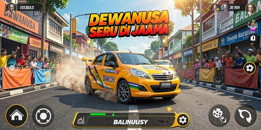 Screenshot gameplay DEWANUSA menampilkan balapan seru dengan grafis memukau.