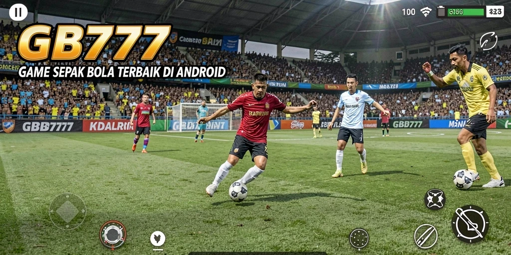 Screenshot GB777 menampilkan aksi pertandingan sepak bola yang mendebarkan.