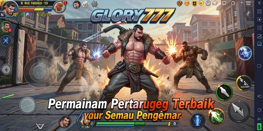 Tampilan gameplay seru di arena pertarungan GLORY777.