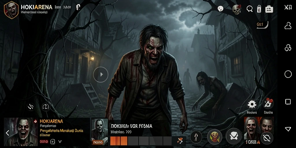Tangkapan layar yang menampilkan suasana menakutkan dari gameplay HOKIARENA.