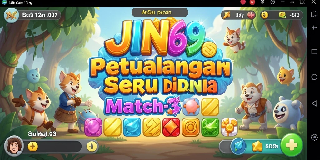 Tampilan gameplay JIN69 yang menarik dengan aksi Match-3.