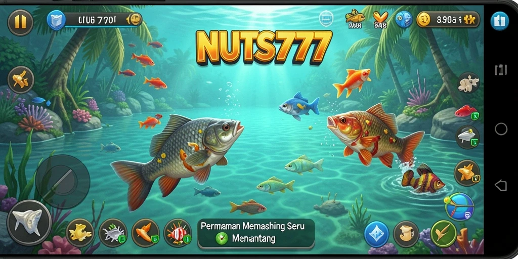 Tangkapan besar dalam gameplay NUTS777 yang menarik.
