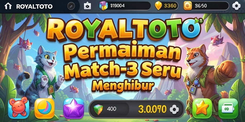 Tangkapan layar menunjukkan gameplay Match-3 yang seru.