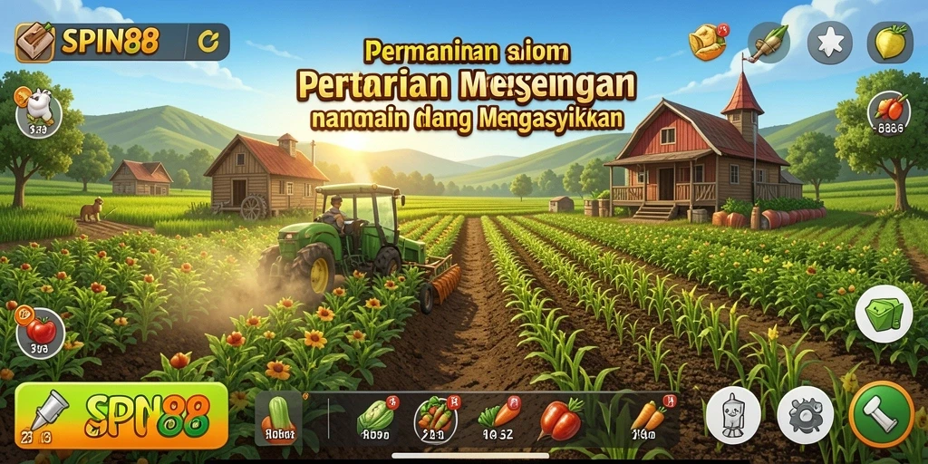 Tampilan gameplay menarik dari SPIN88 dengan berbagai aktivitas pertanian.